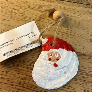 Oyster Shell Santa Ornament